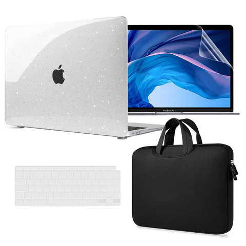 Alogy Hard Case Cover pro Apple MacBook Air 13 M1 2020 Glitter Clear Screen Protector Kryt klávesnice Pouch Bag