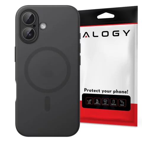 Pouzdro pro Apple iPhone 16 Pro Max Alogy MagSafe Hybrid Matte Case Matte Cover with Lens Protection Black