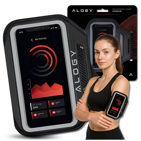 Běžecké pouzdro Alogy WaterProof Sport ArmBand vodotěsné pouzdro na ruku pro telefon 6,7 palce černé