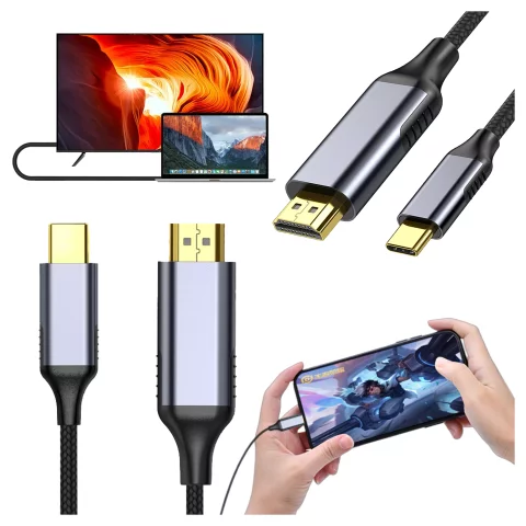 Kabel USB-C na HDMI Alogy HUB adaptér 4K 60HZ 200cm 2m černý