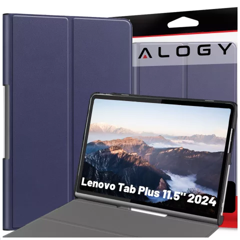 Ochranné pouzdro pro Lenovo Tab Plus 11,5" 2024 TB351FU Alogy Book Cover Case, tmavě modré