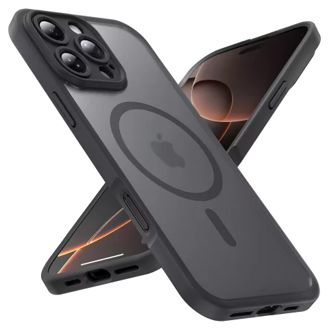 Pouzdro pro Apple iPhone 16 Pro Max Alogy MagSafe Hybrid Matte Case Matte Cover with Lens Protection Black
