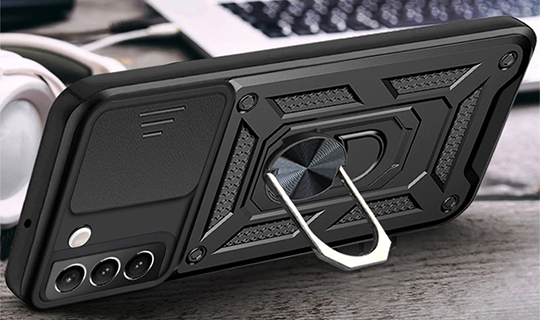 Pancerne etui z osłoną aparatu Alogy Camshield Stand Ring do Samsung Galaxy S22 Plus