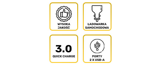 Ładowarka samochodowa szybka Alogy 2x USB QC 3.0 18W