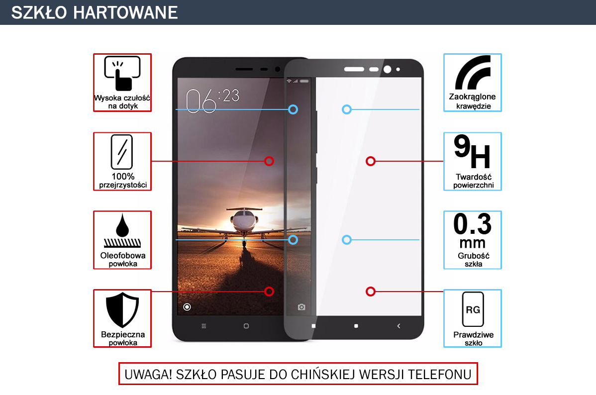 Szkło hartowane 9H Xiaomi Redmi Note 3 Pro