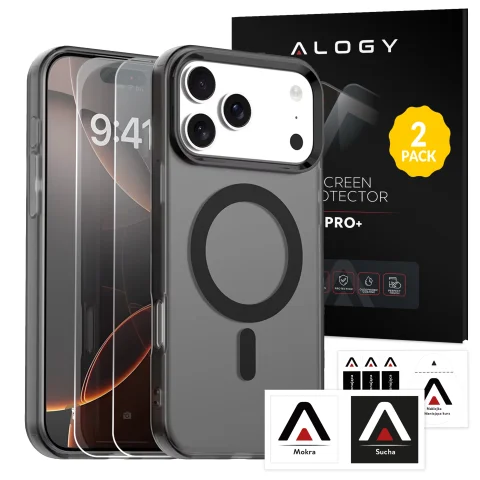 Case for Apple iPhone 16 Pro Max Alogy MagSafe Hybrid Matte Case with Lens Protection Black