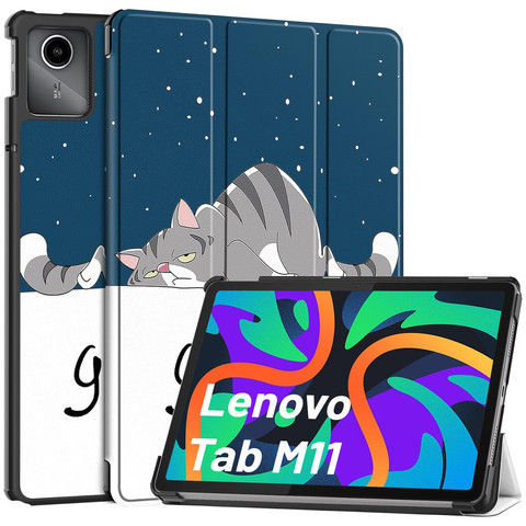 Lenovo Tab M11 10.95" TB330FU / TB330XU / TB331FC Tablet Case Alogy Book Cover Sleeping Cat Stylus
