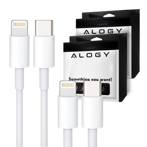 2m USB-C to Lightning cable Alogy Fast Charge iPhone charging cable 20W white