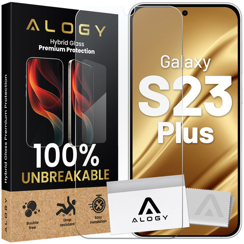 Hybrid Glass for Samsung Galaxy S23 Plus for Alogy Flexi Glass 9H Case Friendly Flat Screen Protector
