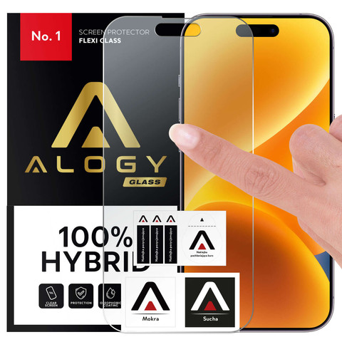 Hybrid glass for Apple iPhone 15 Pro full screen Alogy Flexi Full Glass 9H protective glass Shatterproof