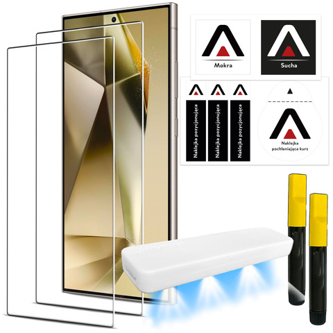 2x Tempered Glass for Samsung Galaxy S24 Ultra Screen Protector with UV Lamp Glass 9H Glue Alogy