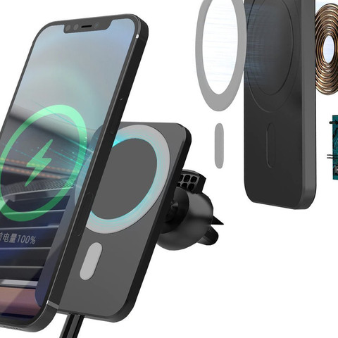 Car holder with Qi charger for MagSafe Alogy 15W grille