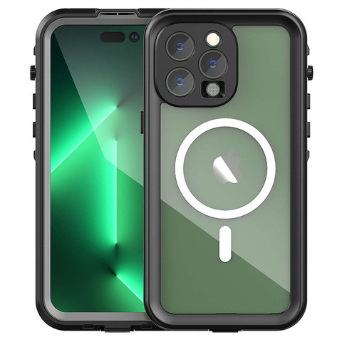 Alogy Waterproof Case IP68 Case with Clear Back 360 Armor Case for MagSafe for Apple iPhone 14 Pro