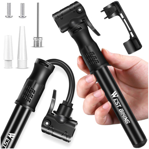 Aluminum bicycle pump Alogy Mini Bike Pump 100psi with handle Black