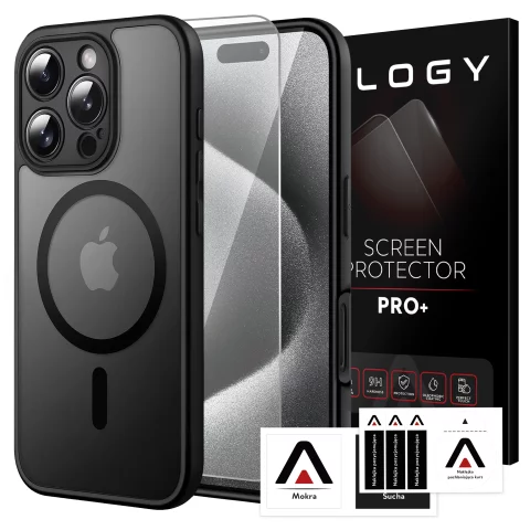 Case for Apple iPhone 16 Pro Max Alogy MagSafe Hybrid Matte Case with Lens Protection Black