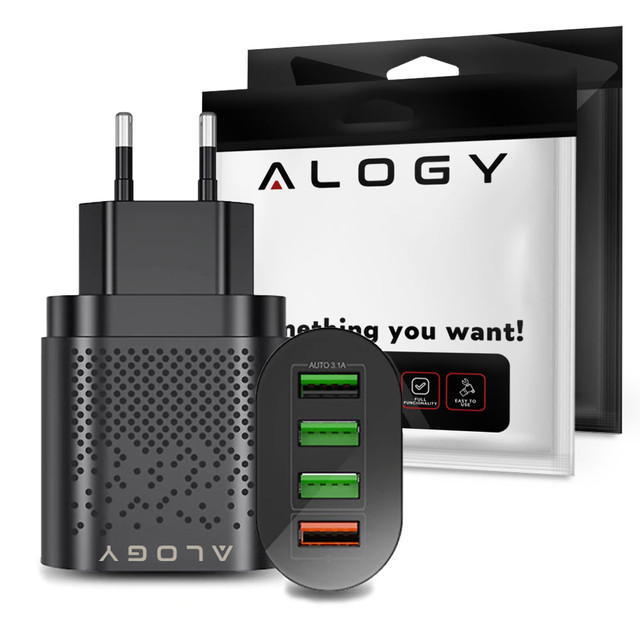 Alogy 4x USB Quick Charge 3.0 2.4A wall charger Black
