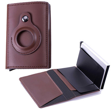 Alogy Smart Wallet s držákem na kartu AirTag Air Tag pro hotovostní RFID ochranu Hnědá