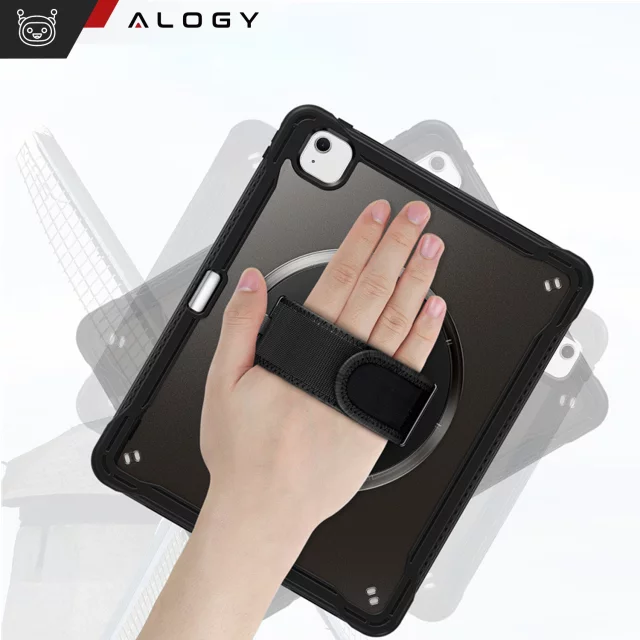 Pouzdro Alogy Pirate 360 ​​Armored s držákem na pero pro Apple iPad Air 11" (2024, 2025) / Air 10.9" (2020, 2022) / Pro 11 (2018) - černé