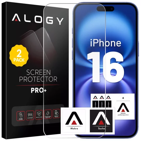 2x tvrzené sklo pro Apple iPhone 16 Screen Protector 9H Alogy Heavy Pro™️ [2ks]