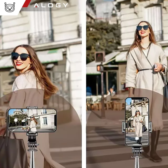 Selfie Stick Stativstange Bluetooth Alogy Stativ Handyhalter Schwarz