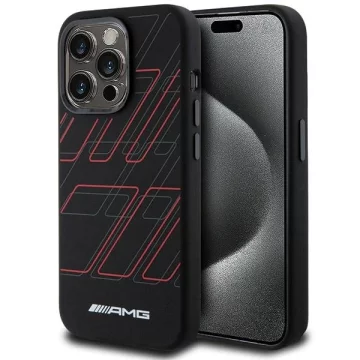 Etui do iPhone 15 Pro AMG Silicone Rhombuses MagSafe czarne