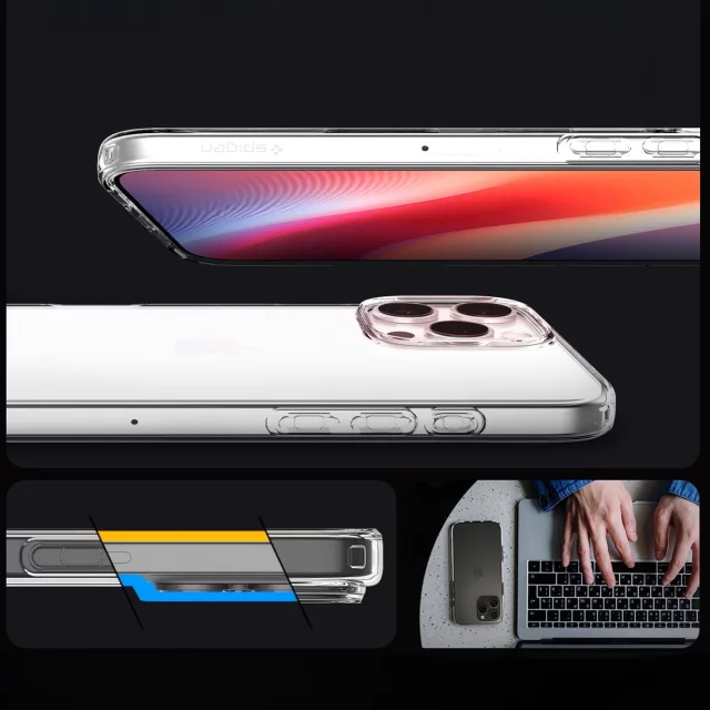 Hülle für iPhone 16 Pro Spigen Liquid Crystal Schutzhülle für das Crystal Clear-Telefon
