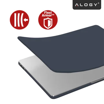 Etui do Apple MacBook Air 13 / 13.3" 2018–2021 (M1 A2337/A2179/A1932) – elastyczna, matowa obudowa ochronna, lekka i odporna – Alogy AirGuard™ Granatowy