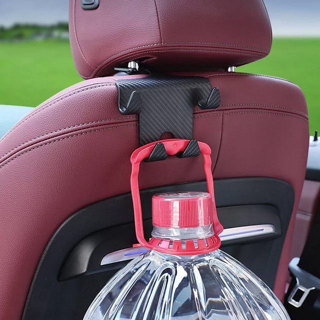 Wieszak uchwyt haczyk samochodowy podwójny 4w1 na fotel zagłówek organizer do samochodu Alogy Car 2szt Czarny