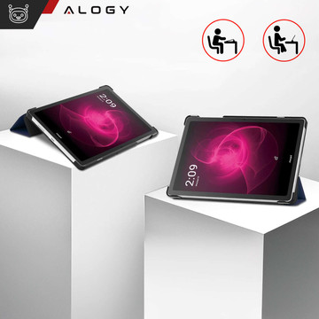 Glass case for T-Mobile T Tablet 5G 10.36" tablet case Alogy Book Cover Case Navy Blue Free Stylus