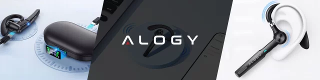 Słuchawka bezprzewodowa do rozmów Bluetooth zestaw słuchawkowy z etui ładującym G1 Alogy Czarna