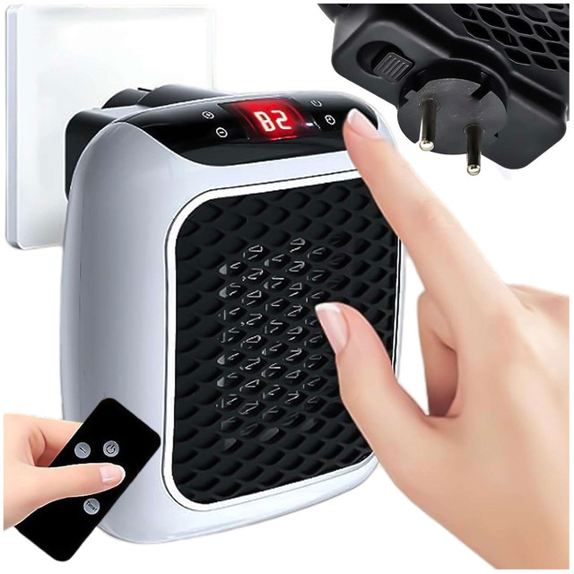 Powerful Mini Electric Heater Farelka Fan Heater for Socket Contact Pilot 800W Heater Heater EU Alogy Gray