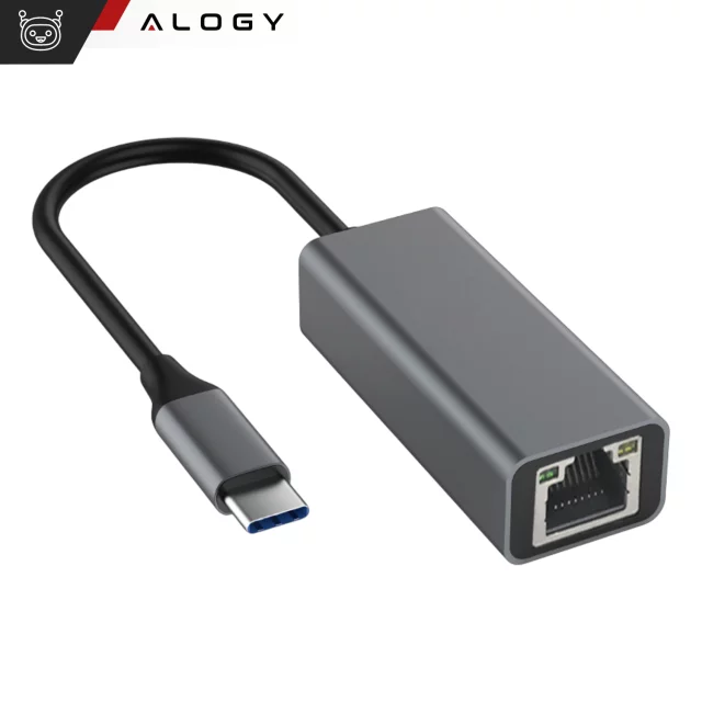 USB-C-auf-Ethernet-Adapter Alogy-Adapter LAN RJ45 GIGABIT 1000 MBPS Schwarz