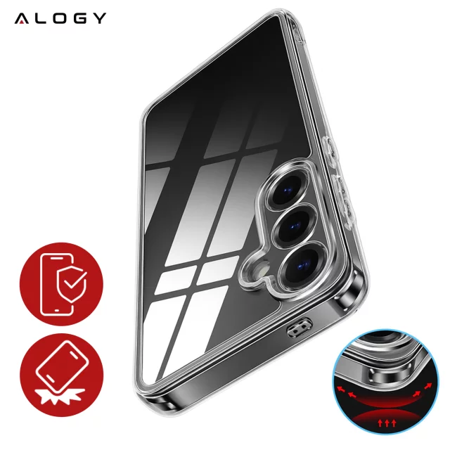 Clear Case for Samsung Galaxy S25 Plus, Raised Edges, Perfect Fit, PC TPU, Alogy HybridShield™ Case