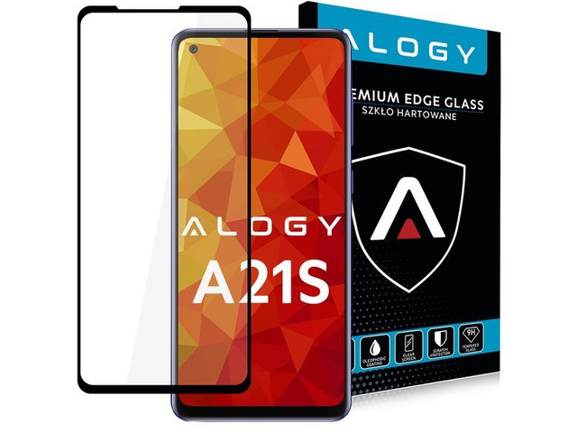 Pouzdro Glass Alogy Full Glue vhodné pro Samsung Galaxy A21S černé