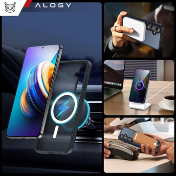 Hülle für Samsung Galaxy S24, Mag Safe Case, MagMat-Telefonrückseite, mattschwarz