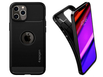 Pouzdro Spigen Rugged Armor pro Apple iPhone 12/12 Pro 6.1 Matte Black Alogy sklo
