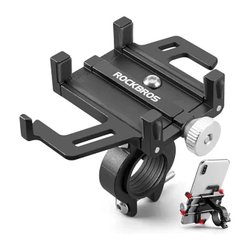 Uchwyt rowerowy Rockbros 699-BK aluminiowy na kierownicę 55–100 mm – czarny