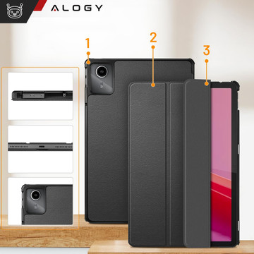 Pouzdro pro Lenovo Tab M11 10,95" TB330FU / TB330XU / TB331FC Knižní obal s překlápěcím pouzdrem Kryt pouzdra Alogy Šedý