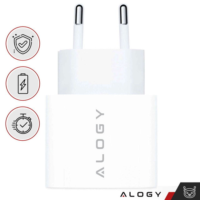 Schnelles und leistungsstarkes 35-W-USB-C-Wandladegerät USB Typ C PD GaN für iPhone Alogy White