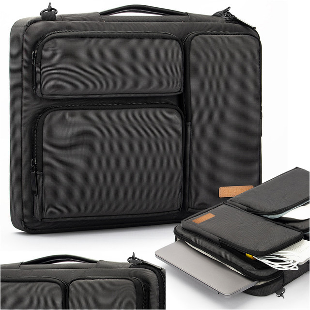 Bag Case Sleeve for MacBook Air/Pro, Laptop, Tablet 15.6" Alogy with Shoulder Strap Black