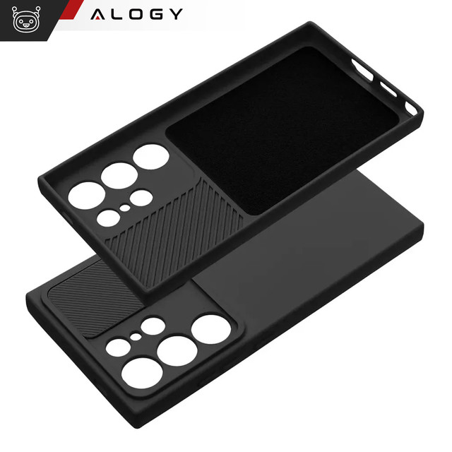 Case for Samsung Galaxy S24 Ultra Armored Case Protection Camera Cover Slide Camshield Case Alogy Black Glass