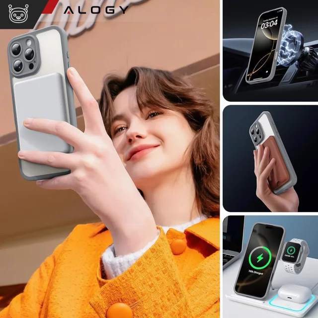 3in1 Hybrid Case Set with 2 Tempered Glass Screen Protectors for Apple iPhone 16 Pro Max, MagSafe Hybrid Protective Case with Lens Protection, Alogy 3in1 Case Pack, Titanium Gray