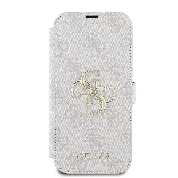 Guess 4G Metal Logo Book Case iPhone 16 Pro Max – Pink ze standem