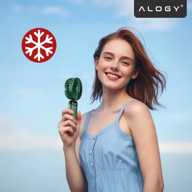 Fan Fan Handheld Fan Wireless Alogy Desktop Portable Handheld with Phone Holder USB-C Navy Blue