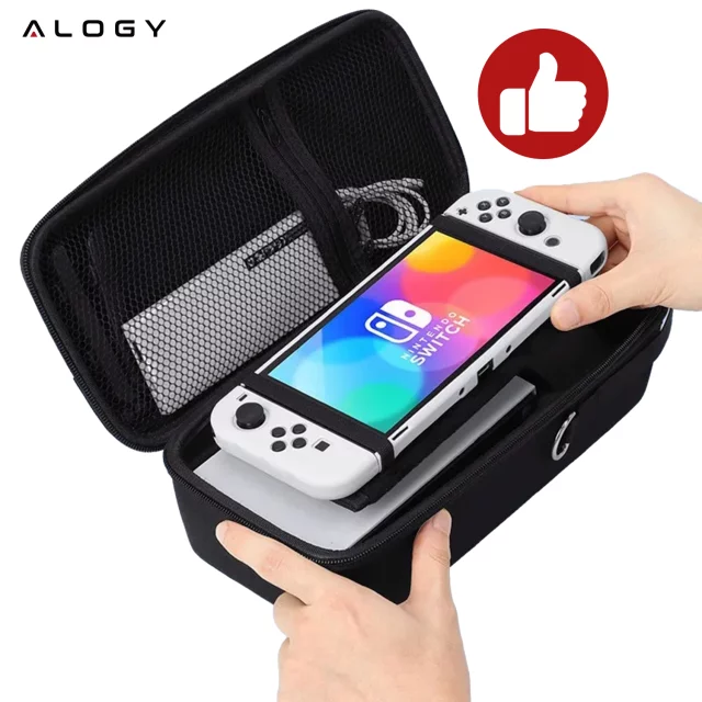 Nintendo Switch 2 2025 Case Protective Bag Large EVA Hard Case, Case, Waterproof, Lightweight, with Handles Alogy HardFoamBag™ - Black