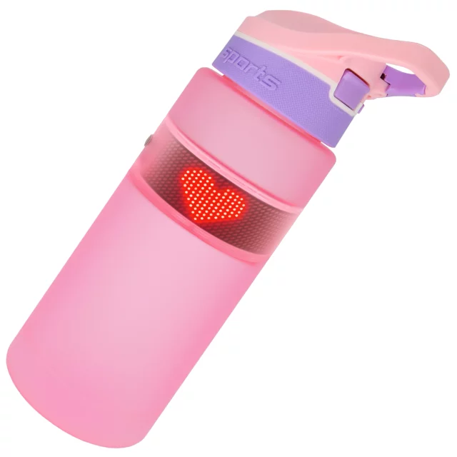 Butelka Bidon na Napoje LED, Inteligentna z Wyświetlaczem i Łącznością Bluetooth, Słomka, Motywacyjna, Wielokrotnego Użytku, Alogy FitBottle™ 800ml - Różowa