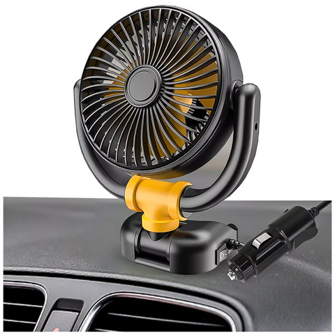 Small Fan Mini car fan for the cockpit dashboard under the cigarette lighter for the car 12V quiet Alogy Car Black