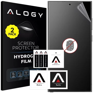 2x "MATTE" foil for Samsung Galaxy S24 Ultra Hydrogel Alogy HydroSkin Matte Pro™ for the screen for the "FREE FINGERPRINT" case