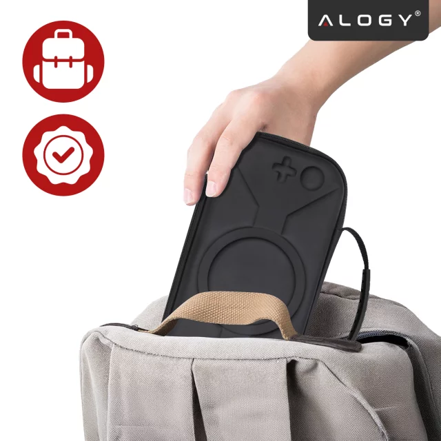 Pokrowiec Torba Ochronna do Nintendo Switch 2 2025 Twarde Etui , Wodoodporna, Lekka, z Tłoczonym Wzorem, Alogy HardFoamBag™ – Czarna