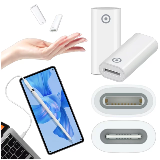 Adapter Alogy Pencil Charger do rysika USB-C Lightning do Apple Pen umożliwiający ładowanie kablem Biały